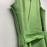 Next Size 12-M Women's Green Solid Faux Wrap Dress
