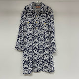 Grace Baker Size L Women's Blue-White Pattern Shirt Dress