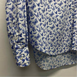 Frank & Eileen Est 1947 Size L Women's Blue-White Print Button Up Shirt