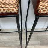 Red multi Metal-Wood Stool