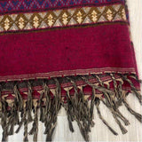 Tibet Red Yak Wool Elephants Fringed Shawl