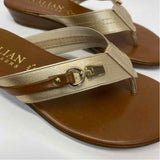 Italian Shoe Makers Size 7.5 Women's Brown-Gold 2 Tone Camel Toe Sandals