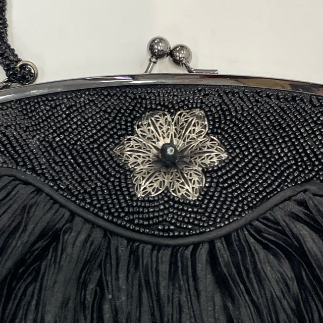 Carlo Fellini Black Beaded Evening Bag