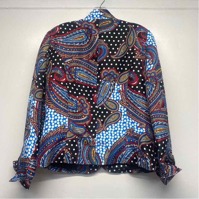 Joni B. Women's Size S Black-Multi Pattern Button Up Jacket