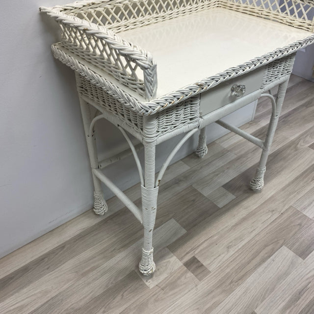 White Wicker Desk