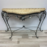 Silver-Beige Wrought Iron Console - Sofa Table