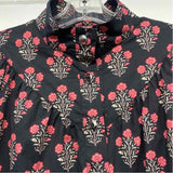 Tuckernuck Size M Women's Black-Multi Floral Pullover Blouse