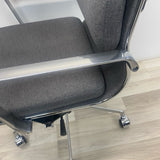 Gray Fabric Desk Chair w Chrome Accents