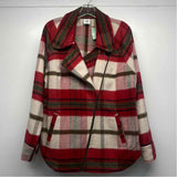 Cabi Women's Size L Red-Multi Plaid Zip Up Jacket