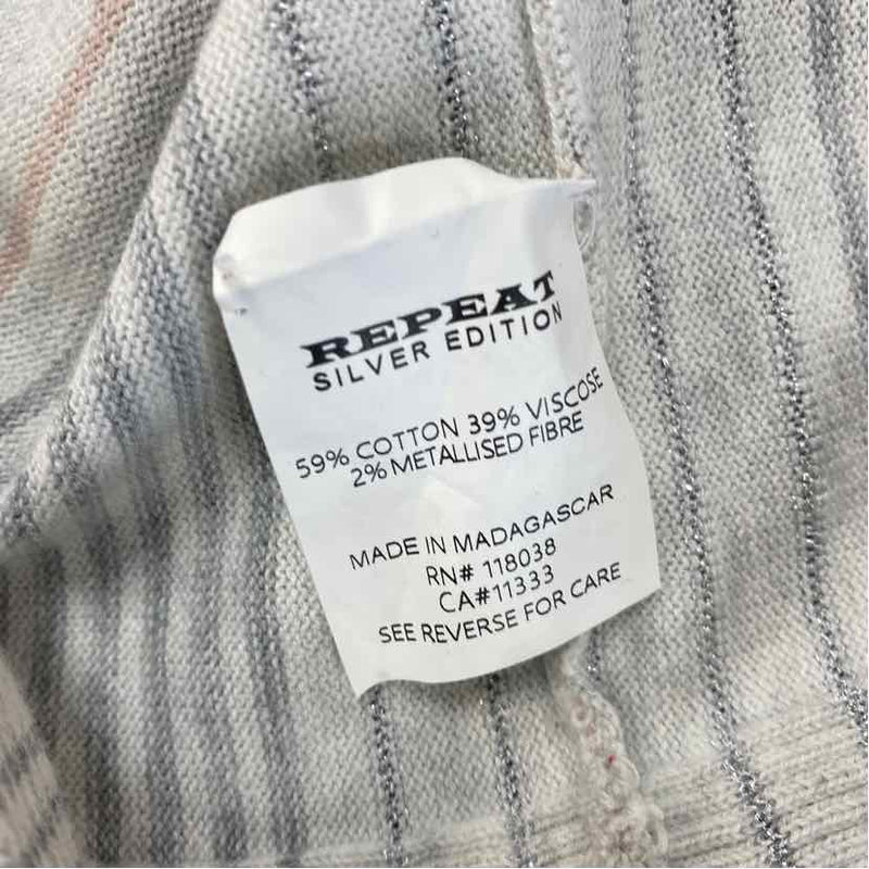 Repeat Silver Edition Size 38-S Women's Light Gray-Multi Stripe Pullover Sweater