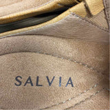 Salvia Size 38-7 Women's Brown Solid Slide Sandals