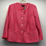 Talbots Women's Size 16W-2X Pink Tweed Button Up Jacket