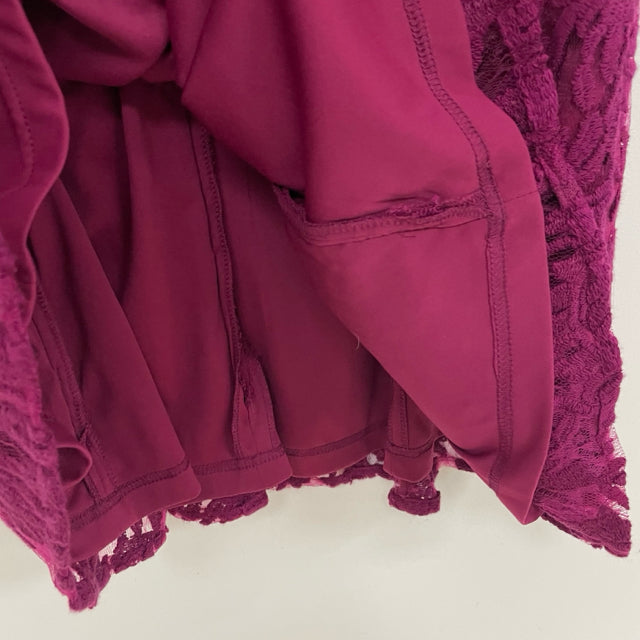 Adrianna Papell Size 12-L Women's Fuschia Solid Cap Sleeve Dress