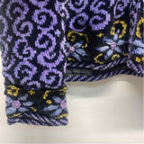 Icelandic Size L Women's Black-Purple Pattern Zip Up Sweater