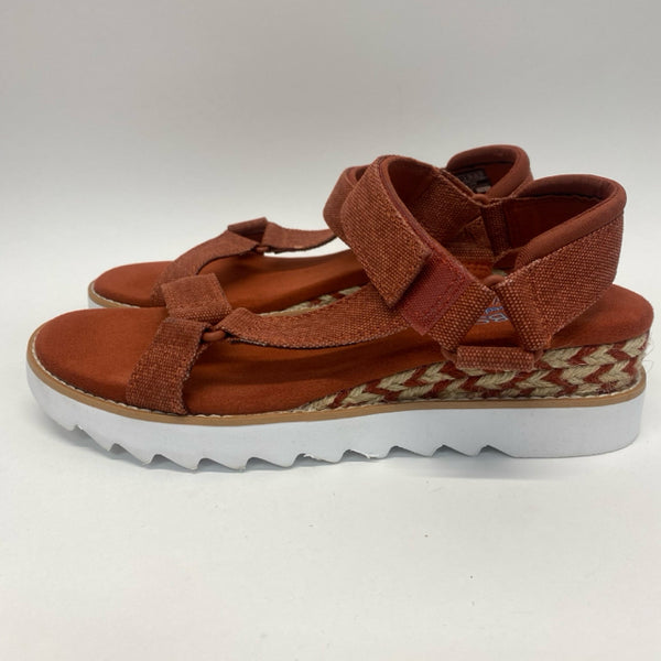 Bobs From Skechers Size 8 Women's Rust Solid Platform Sandals