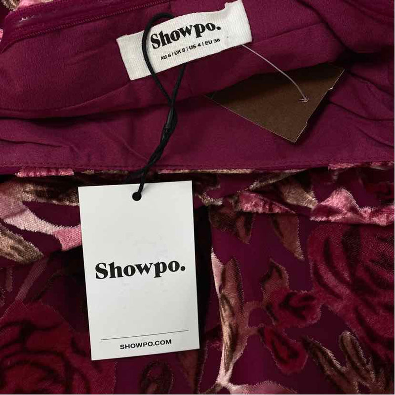 Showpo Size S-4 Women's Fuschia Floral Long Sleeve Dress