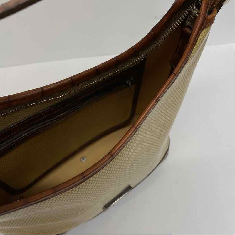 Dooney & Bourke Tan-Brown Leather Pattern Shoulder Handbag