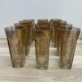 Gold Pattern Tall Glassware - Set of 12