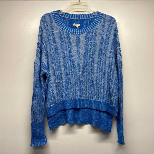 Pilcro - Anthropologie Size M Women's Blue-White Tweed High Low Sweater