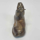 Bronze Roaring Sitting Lioness Sculpture