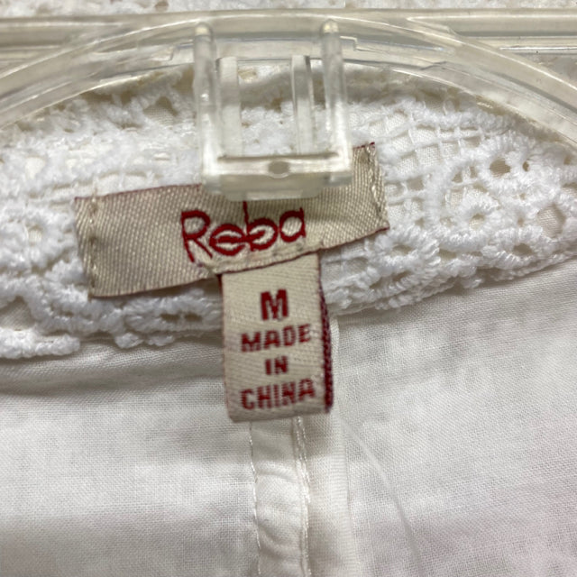 Reba Women's Size M White Cut Out Button Down Jacket