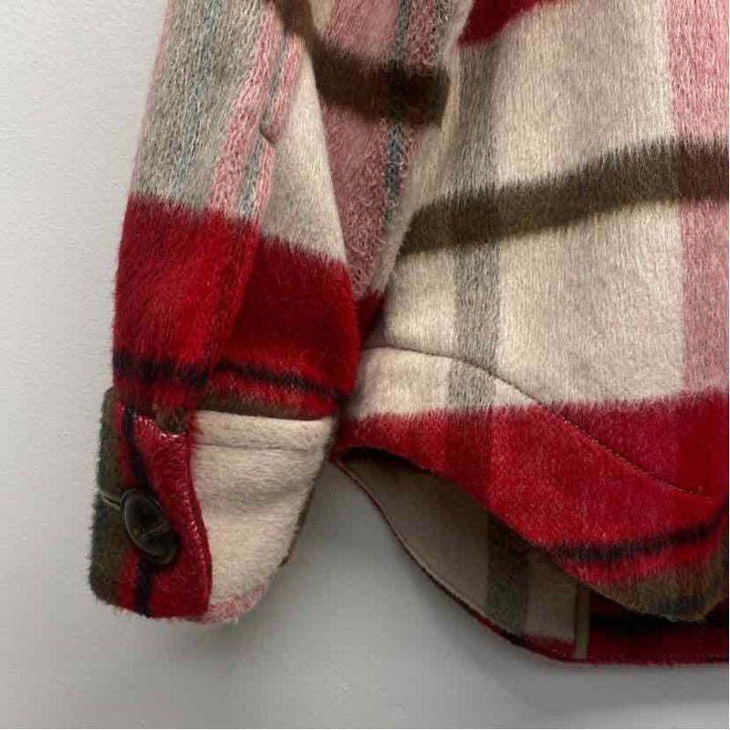 Cabi Women's Size L Red-Multi Plaid Zip Up Jacket