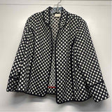 Chico's Women's Size 1-M Black-White Polka Dot Open Front Jacket
