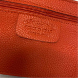 Made in Italy Orange Leather Pebbled Satchel Handbag