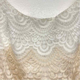 White House Black Market Size 0-XS Women's Tan-White Stripe Fit And Flare Dress