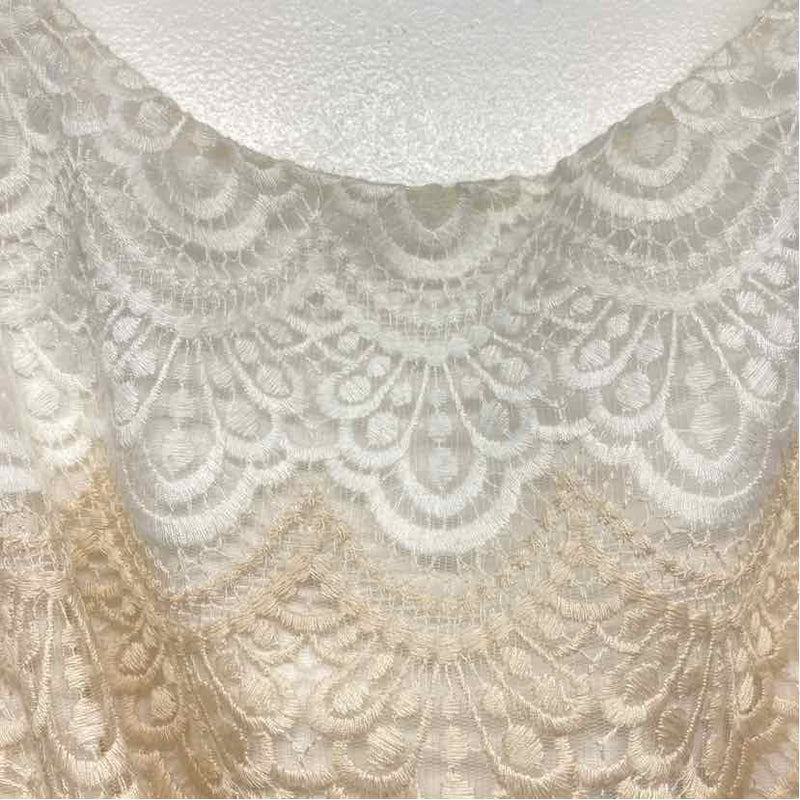 White House Black Market Size 0-XS Women's Tan-White Stripe Fit And Flare Dress
