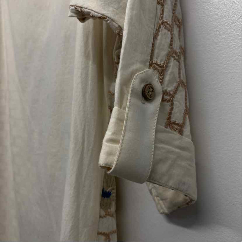 Khaadi Pret Size S Women's Beige-Multi Embroidered Kurta Blouse