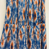 Collective Concepts Size M Women's Blue-Pink Pattern Maxi Dress