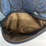 Maruca Blue Fabric Pattern Crossbody Handbag