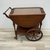 Drop Leaf Brown Wood Cart