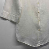 120% Lino Size S Women's White Solid Button Up Shirt