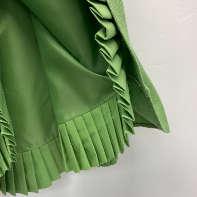 Next Size 12-M Women's Green Solid Faux Wrap Dress