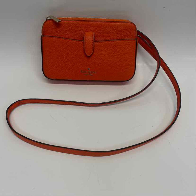 Kate Spade Orange Leather Pebbled Crossbody Handbag
