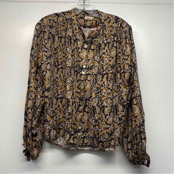 Faherty Size XS Women's Gray-Multi Pattern Button Up Long Sleeve Top