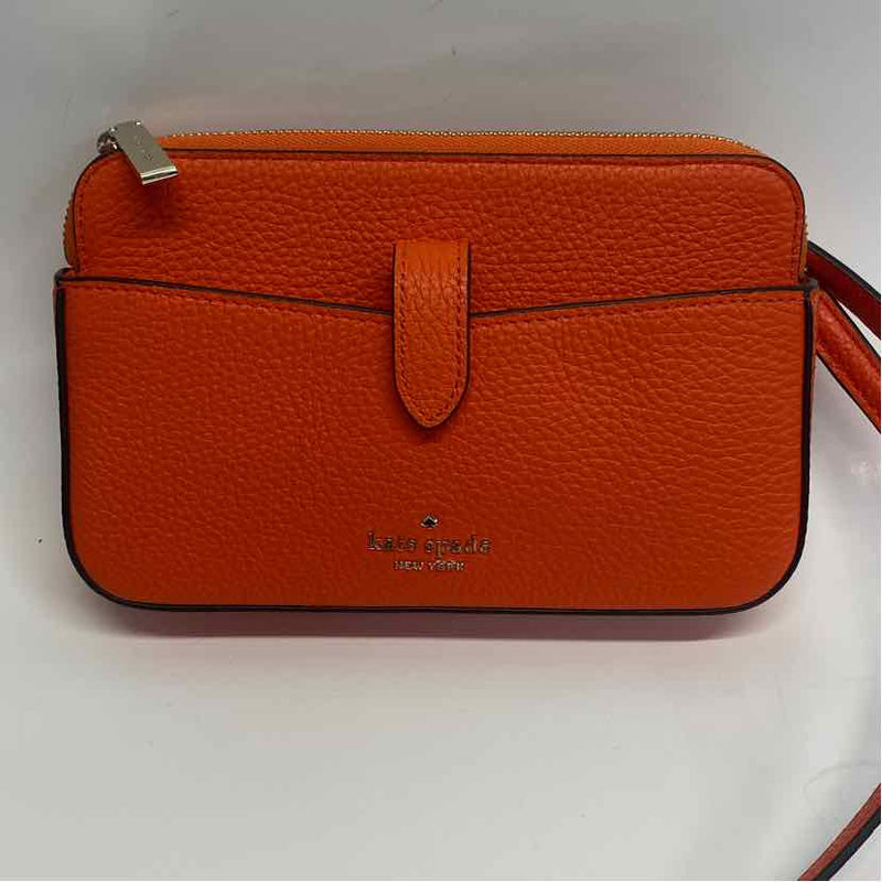 Kate Spade Orange Leather Pebbled Crossbody Handbag