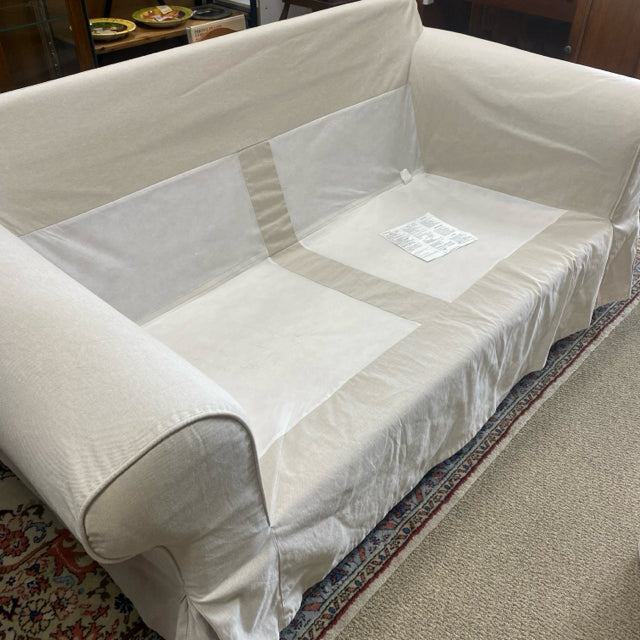 Ikea Beige Fabric Solid Loveseat