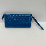 Coach Blue Patent Leather Quilted Wristlet