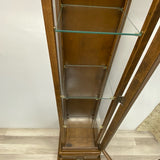 Ethan Allen Brown Wood-Glass Curio Cabinet
