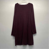 Max Studio Size M-L Women's Burgundy Solid Sweater Dress