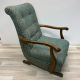 Teal-Tan Tapestry Rocking Chair