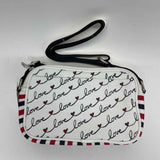 Brighton White-Red Canvas Pattern Crossbody Handbag