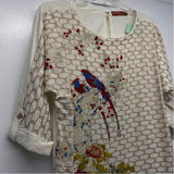Khaadi Pret Size S Women's Beige-Multi Embroidered Kurta Blouse