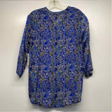 APNY Size S Women's Blue-Multi Pattern Button Up Shirt