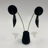 Alexis Bittar Stylized Leaf-Shaped Dangle with Metallic Gold Design  Earrings