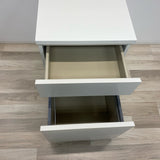 Solid White Side Table/ Cabinet  w/  Wheels