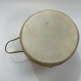 Small Native American Wood-Leather Drum Made in Taos, NM 5.5"H x 7"W